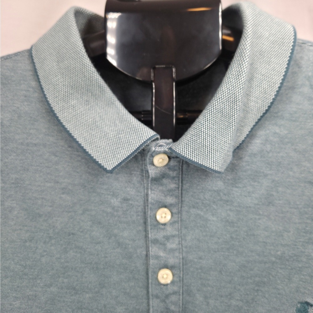 Hart Schaffner Marx Men's Polo Shirt XL Blue Short Sleeve Stretch Casual Golf